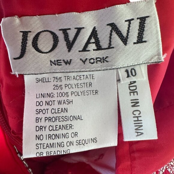 Jovani Red Beaded Crisscross Back Straps Maxi Long Evening Gown Size 10 Dress - Picture 11 of 16